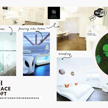Daire Secret Hideaways Space Loft Wohndesign Auf 2 Etagen L 450m Bis Uni *