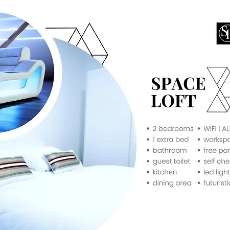 Space Loft Wohndesign Mit 2 Schlafzimmern L 450m Bis Uni דירה